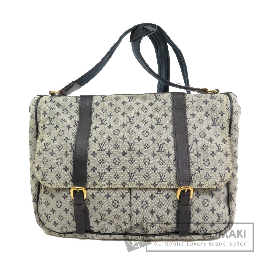Louis Vuitton Sac Maman Monogram Shoulder Bag Canvas Leather Silver